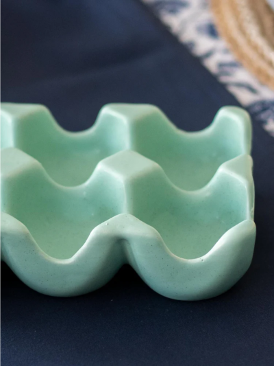 Ceramic Egg Caddy  Green