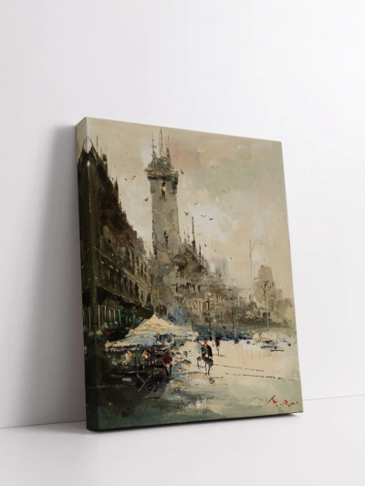 City Abstract Handmade Oil Painting
