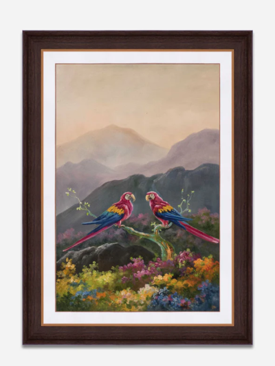 Couple Of Parrots Handmade Oil Painting