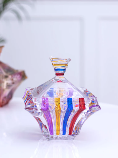 Rainbow Crystal Glass Candy Jar