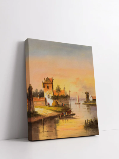 Dutch Landscape With Windmill