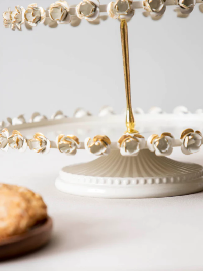 Roselace Tier Cake Stand  Beige