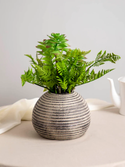 Artificial Ferns Plants With Cement Pot