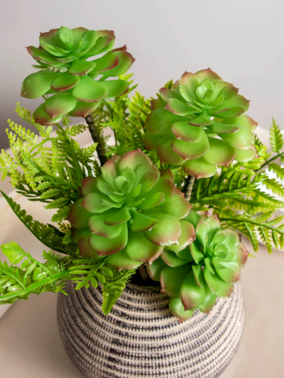 Artificial Ferns Plants With Cement Pot