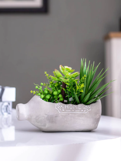 Bottle Faux Potted Succulents