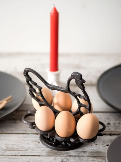 The Rooster Cast Iron Egg Caddy