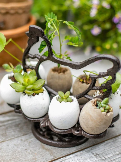 The Rooster Cast Iron Egg Caddy