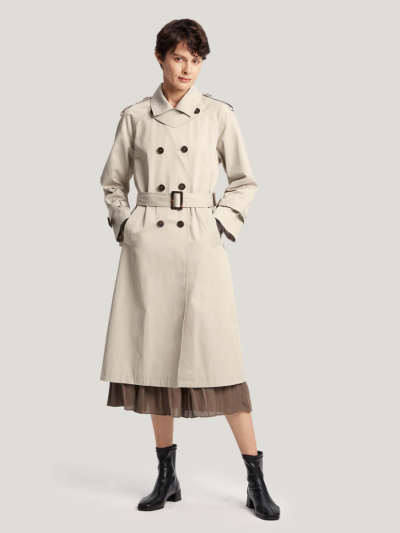 Long Trench-Style Coat