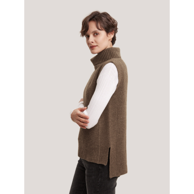 High Neck 100% Yak Wool Knit Vest